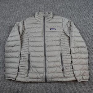 Patagonia Down Sweater Jacket Womens Medium Gray Quilted Puffer Full Zip 84683